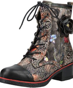 Bottines LAURA VITA multicolores pour femme avec talon décroché et lacets | Bottines LAURA VITA en cuir multicolores à