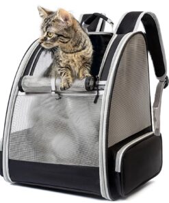 Sac de Transport Chiens et Chats en Maille Respirant (Noir) - Spacieux, Fiable et Confortable pour Voyage en Train Sac