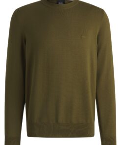 BOSS Hommes Pull en Coton à Logo Brodé - Chic et Confortable pour la Saison Printanière et Été - Pull Homme BOSS Pacas-L