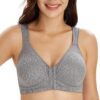 Lemorosy Soutien-Gorge Minimiseur sans Armatures pour Femme avec Bonnet Complet Fermeture Devant Confort Taille Grande +