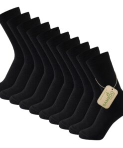 Essentiels Wardrobe Lot de 10 paires de chaussettes unisexes en bambou antibactériennes naturellement pour adulte améric