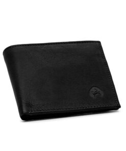 H&H Portefeuille pour homme 100 % cuir véritable - Moderne et chic, noir mat, petit et doux - accessoire de luxe 11x9x2
