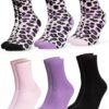 Occulto Chaussettes Coton Motif Leopard Femme Mode Lot de 6 (modèle: Leonie)