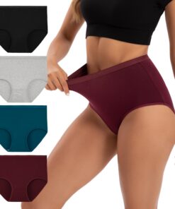 Culotte Femme Taille Très Haute en Coton Stretch - Confort et Chic - Lot de 4 - OEKO-TEX STANDARD 100