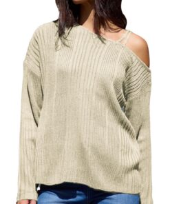 CUPSHE Pull à Manches Longues Oversized pour Femme - Matière Respirante, Élégant et Versatile, Parfait pour le Quotidien