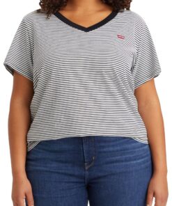 Levi's Plus Size V-Neck Tee T-Shirt Femme Chic et Confortable pour Femmes en Grand Taille dans la Cabine d'Essai