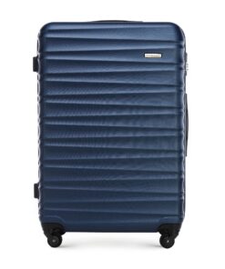 Valise Grande Taille WITTCHEN Coque Rigide ABS Spinner Poignée Télescopique Bleu Marine Air France Easyjet Transavia