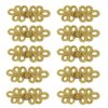 WiYould Lot de 10 paires de boutons de fermeture en forme de grenouille chinoise dorée pour costumes Cheongsam et Tang é
