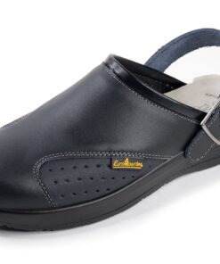 EuroRoutier Mocassins pour Hommes, Bottines en Cuir avec Ankle Strap Ajustable et Buckle Métal