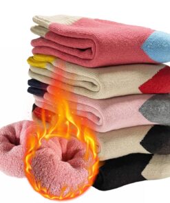 Chaussettes Chaudes Femme Hiver MOSOTECH Cadeau de Noël, Thermiques Grosse Chaussette Épaisses Douces Couleur Vive EU 35