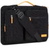 DOMISO Sac à Bandoulière pour Ordinateur Portable 17,3 Pouces Noir - Protection Imperméable pour Dell ASUS HP Chromebook