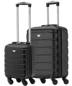 Valises Flight Knight Rigides A 4 Roues Pour Ryanair - 55x40x20 cm Et 40x20x25 cm - Taille Maximale Cabine Et Siège