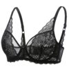 Soutien-gorge DOBREVA Minimiseur Fort Poitrine Femme Transparent Armature Dentelle Bralette