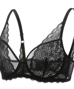 Soutien-gorge DOBREVA Minimiseur Fort Poitrine Femme Transparent Armature Dentelle Bralette