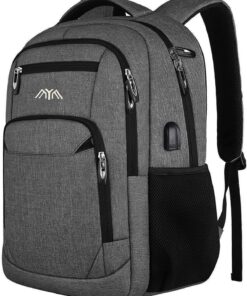 Sac à dos grise pour homme compact et pratique pour l'école, le travail et les voyages until 17,3 Zoll
