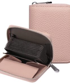 PORTE CARTES FEMME RFID BLOQUANT PORTEFEUILLE VÉRITABLE Cuir FERMETURE ÉCLAIR