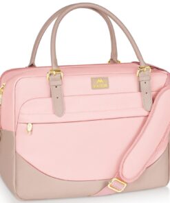 Sacoche Ordinateur MATEIN Femme, Grande Housse Ordinateur Portable 15.6 Pouces Rose Fonctionnelle pour Travail et Colleg