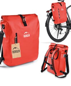 Sacoche Borgen Bicyclette Étanche Réfléchissante 100% avec Sac OrdinateurPortableISac à Bandoulière Porte-Bagages 3 en 1