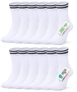 FALARY Chaussettes de Sport Blances Hommes Femmes pour Sport Tennis Running OEKO-TEX