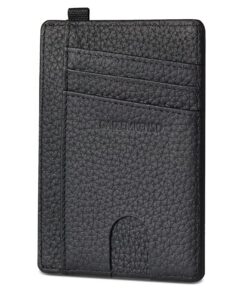 GADIEMKENSD Credit Card Holder RFIDI Blocking Genuine Leather Slim Card Wallet Compact Size Card Cases for Men Keychain