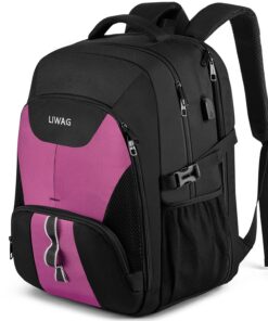 Sac à Dos Ordinateur Portable 17 Pouces Femme Antivol Imperméable - Loisirs Collège Voyage - Violet Grand Sac à Dos 50
