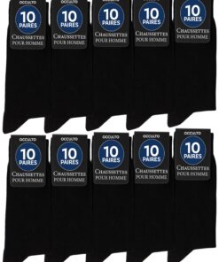 Chaussettes noires Occulto homme - lot de 10-30 (modèle: Hermann) | OEKO-TEX STANDARD 100 | Peuvent résister aux lavages
