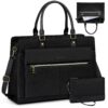 Sac à main RAINSMORE Femme Grande Capacité Imperméable 15.6 Pouces Noir Sac à main RAINSMORE Femme Imperméable Sac Ordi