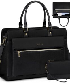 Sac à main RAINSMORE Femme Grande Capacité Imperméable 15.6 Pouces Noir Sac à main RAINSMORE Femme Sac Cabas Imperméabl