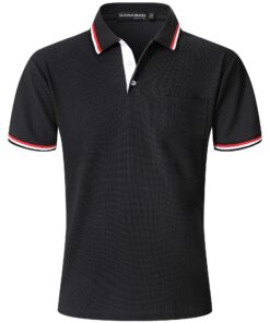 NANAMEEI Chemise Polo Homme Manches Courtes Golf Été Vêtements de Sport Sans Repassage pour Hommes Athlètes