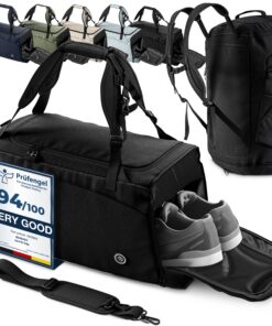 BeMaxx Sac de Sport Réglable Homme/Femme – 40/60L pour Voyage, Gym, Football, Yoga, Tennis | Compartiments Chaussures+Tr