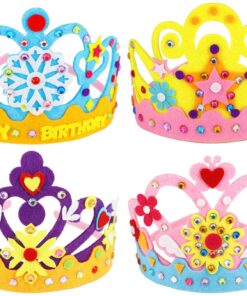 Hifot Couronne en Tiare DIY pour Enfant Loisir Creatif Fille Anniversaire Cadeaux