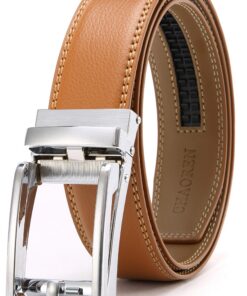 CHAOREN Ceinture Homme en Cuir, Ceinture Automatique 35 mm pour Tenues Formelles et Casual, Design Micro Réglable et Déc