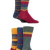 Chaussettes en bambou naturel SockShop pour hommes colorées et à motifs, taille 40-45, lot de 5 pour un confort maximal