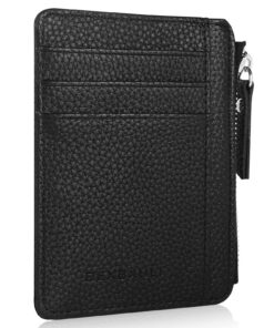 Flintronic Portefeuille en Cuir Noir: Protection RFID et Zip Porte-Monnaie pour Hommes, Idéal pour Voyage
