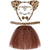 Hifot Costume de Coccinelle en 4 Pièces pour Enfants Filles - Tutu, Jupe, Ailes et Serre-Tête - Idéal pour Halloween, Ca