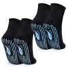TENQUAN Chaussettes Antidérapantes pour Yoga et Pilates, 2 Paires en Bout Renforcé, Idéales pour l'Hôpital et les Exerci