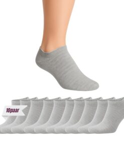 Hogso Lot de 10 paires de chaussettes de sport en coton bio pour homme et femme - Comfort et Hygiène - Taille Unique - N
