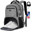 YAMTION Sac à Dos 17,3" avec Compartiment à Chaussures, Sac Étudiant Multifonction pour École, Bureau, Voyage et Sport