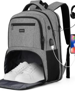 YAMTION Sac à Dos Multifonction 17,3" avec Compartiment à Chaussures - Pour Travail, Voyages et Gym, Sac à Bandoulière É