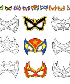 Hifot Super Héros Masques Enfants + Masques Coloriages pour Enfants + Activités Manuelles pour enfants Carnaval et Anniv