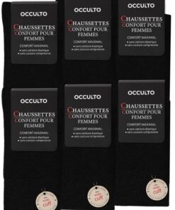 Occulto Chaussettes sans Elastique en Coton Femme Lot de 6 Modèle Gabi OEKO-TEX STANDARD 100