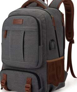 Sac a Dos Ordinateur Portable en Toile pour Voyage Travail College USB 15,6-17,3 Pouces Hombre Femme Sac Laptop Voyage V