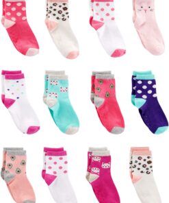 Simple Joys by Carter's 12-pack Sock Crew infant-and-toddler-socks Mixte (lot de 12) Organique et Sécurité OEKO-TEX STAN