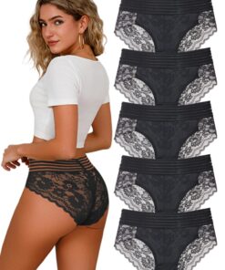 Hialegion Culotte Femme en Dentelle Respirante Multicolore S-4XL