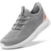 STQ Basket Femme Chaussures de Marche Mode et Sport pour Femmes Respirant sans Lacet Comfort Chic Enfiler Legere Jogging