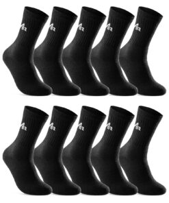 Chaussettes de Sport Lot de 10 Paires Homme Femme | Coton | Comfort & Doux | Idéal pour le Sport et le Travail | Tailles