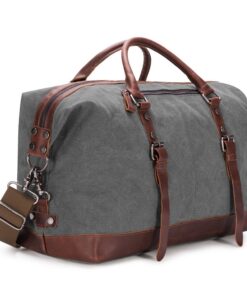 Sac de Voyage Week-end Baosha HB-14 ÉNORME Élégant en Toile et PU Cuir (Gris) - Grand Capacité - Sécurité - Pratique