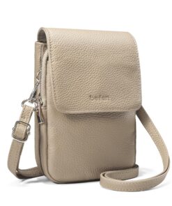 Sacs à Bandoulière en Cuir Véritable Anti-RFID pour Femme, Petit Besace Sacoche pour Téléphone Portable avec Bandoulière