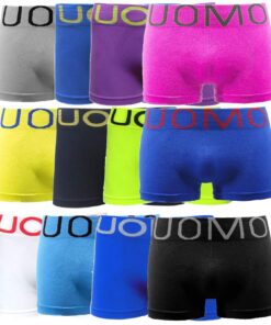 Titre SEO optimisé : Sous-vêtements rétro en microfibre unisexes : Lot de 6, 12 ou 18 boxer pour homme, couleurs fluo, s