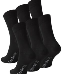 Chaussettes VCA - 6 paires - coton -_homme - noir uni - taille XXL